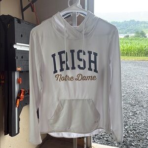 Under Armour White and Gold Notre Dame Hoodie